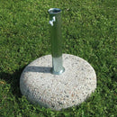 Base per Ombrellone da Giardino Kg 15 con Tubo Ø38 mm in Acciaio Grigio