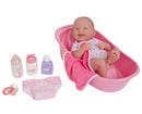Bambola Bebè Neonato con Bagnetto e Accessori 36cm JC Toys