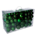 Set 100 Palline Decorative per Albero di Natale in Plastica verde cm Ø4,6,8