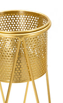 Porta Vasi Glat Coppia 21x20x46 cm - 18x18x32 cm in Ferro Oro      