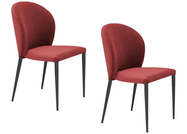 sconto Set 2 sedie Imbottite 45x58x86,5 cm In Tessuto Tiffany Ghibili Lux Rossa