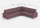 Divano Angolare 6 Posti 286x226x85 cm Sakar in Tessuto Prugna