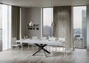 Tavolo Allungabile 200-304x90x77 cm Volantis Premium Bianco Frassino Telaio Antracite 