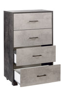 Mobile 4 Cassetti 70x112x41 cm Ossido Nero/Cemento