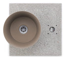 Base con Vaschetta per Fontane con Ghiera Piccola 40x40x5 cm in Cemento Belfer 42/BSE/4 Tortora