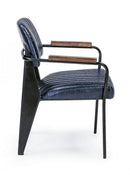 Set 2 Sedie Imbottite 60x63x81 cm Nelly in Ecopelle Blu Vintage