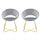 Set 2 Sedie Vintage 58x64x83 cm in Tessuto Effetto Velluto Greta Grigio