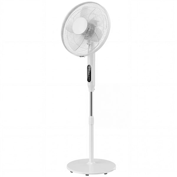 Ventilatore da Terra 45x42x138 cm con Telecomando 3 Velocità e 2 Modalità in ABS PP Acciaio Bianco sconto