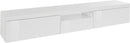 Mobile Tv 3 Ante e Ripiano a Giorno 220x40x35 cm Essential 2A 1R Bianco Lucido  