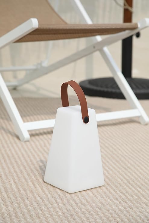 Lampada a Led Lanterna Quadra Ricaricabile con Manico 8 Colori in Plastica   