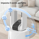 Raffrescatore Evaporativo 24,7x24,7x109,5 cm con Timer 15H e Telecomando in ABS Bianco      