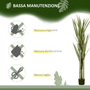 Pianta Artificiale di Yucca Alta 190 cm con 39 Foglie in Vaso Contenitore di PEVA e Cemento Nero      