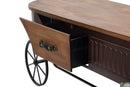 Tavolo da Caffé Old Style 124,5x61x50,5 cm Legno di Abete e MDF e in Ferro Marrone