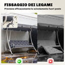 Cuscino per Dondolo da Giardino in Stile Capitonné 150x98x8 cm in Cotone e Poliestere Grigio Scuro      