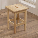 Sgabello Quadro 30x30x44 cm in Legno Pino Naturale non Verniciato