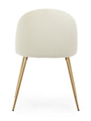 Set 4 Sedie 49x55x77 cm in Poliestere Effetto Velluto Bianco