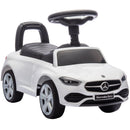 Macchina per Bambini Cavalcabile 65x28x39 cm Licenza Mercedes Benz Clacson e Spazio Portaoggetti Bianco      