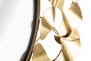 Specchio Foglie Oro Ø81x2,5 cm in Ferro Oro
