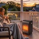 Stufa a Gas 4,2 kW 37x29x55 cm con 3 Livelli di Calore Sensore ODS e Protezione Antiribaltamento in Metallo Nera      