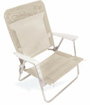 Set 2 Sedie Mare Spiaggine Pieghevoli in Alluminio Soriani Text Ecrù