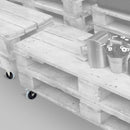 Kit 4 Ruote Slip per Carrello Ø10 cm con Piastra di Montaggio in Acciaio Emuca Grigi