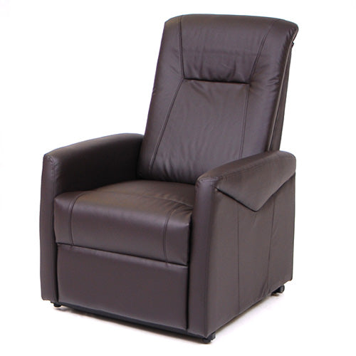 acquista Poltrona Relax Reclinabile con Alzapersona 1 Motore in Similpelle Marrone