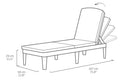 Lettino Prendisole da Giardino 187,5x58x29 cm con Cuscino in Resina Keter Jaipur Antracite