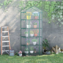 Mini Serra per Piante a 5 Ripiani 69x49x193 cm in Acciaio Verde