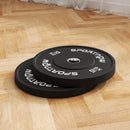 Set 2 Dischi Pesi da 10kg con Foro da 2"/5 cm per Manubri e Bilancieri in Gomma Nero   
