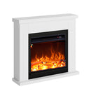 Camino Elettrico da Pavimento 99x88,3x25 cm Effetto Fiamma 1500W Sined Asciano Bianco
