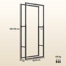 Portalegna per Camino da Interno ed Esterno Regolabile 40-65x25x100-150 cm in Metallo Nero 