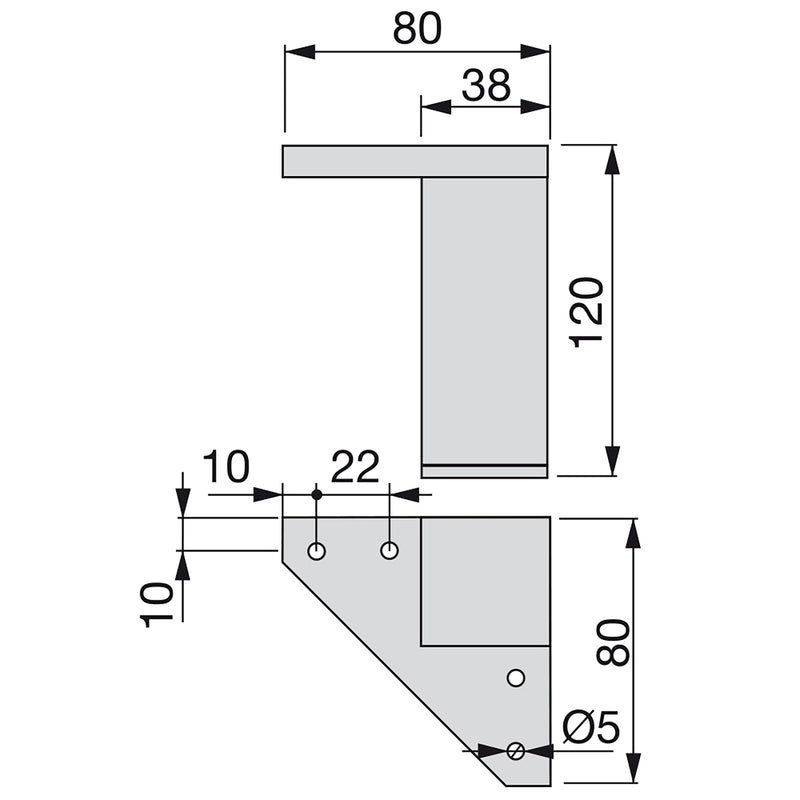 Kit 4 Piedini per Mobile H12 cm un Plastica Emuca Grigio Metallizzato