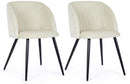 Set 2 Sedie 53x57x81,5 cm in Poliestere Effetto Velluto Bianco