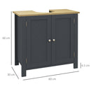 Mobile Sottolavello da Bagno 60x30x60 cm in Truciolato e MDF Grigio