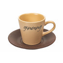 Set 6 Tazzine da Caffè con Piattino e Stand Ø6x6 cm in Gres VdE Tivoli 1996 Shades of chocolat