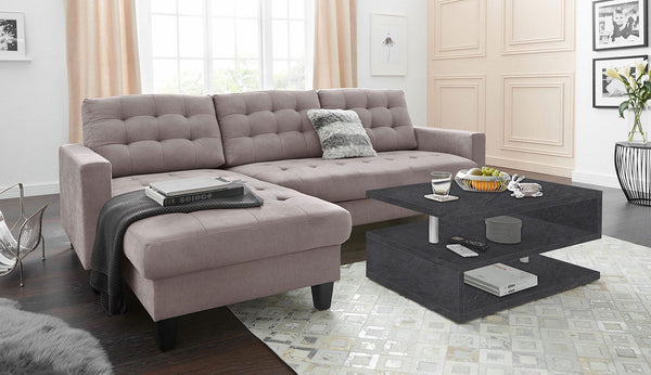 online Tavolino a S con Ripiani a Giorno 90x41,5x55 cm Zeta Report Grigio