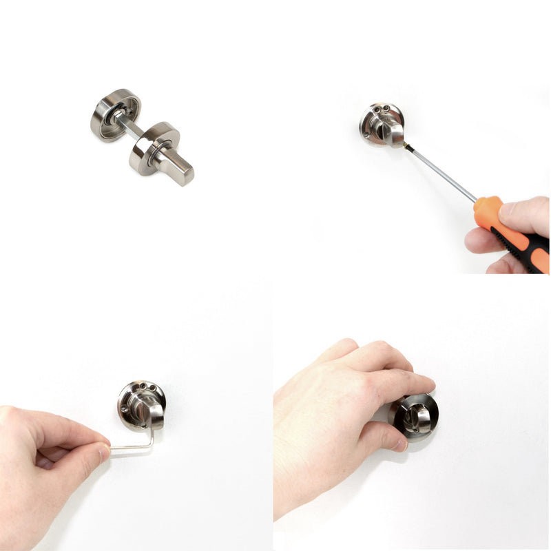 Set di Nottolino su Rosetta Rotonda per Porta Interna 35 mm Zama Nichel Satinato 5 Pezzi Emuca