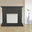 Cornice da Pavimento per Inserto Camino Elettrico 113,7x102,2x28,2 cm in MDF Sined Cetona Grigio