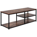 Mobile TV 120x40x45 cm in Metallo e Truciolare Nero e Marrone