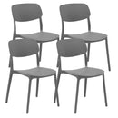 Set 4 Sedie 46x79x54 cm in Polipropilene Elodie Antracite 