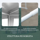 Gazebo da Giardino 293x293 cm Pieghevole e Portatile con Copertura Anti UV Bianco  