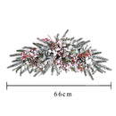 Sopra Porta con Bacche innevate Larghezza 66 cm Rosso