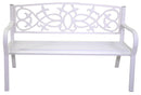 Panca da Giardino 124x57x78 cm in Ferro Bianca