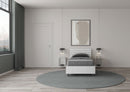 Letto Singolo Ankel Testata Doghe Inclinata  Bianco Frassino Varie Misure