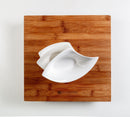 Kit Aperitivo Tagliere Legno Scuro 29x29x4 cm con 3 Bowl in Porcellana