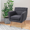 Poltrona Stile Nordico in Tessuto Grigio Scuro 68x58.5x76 cm 