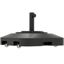 Base per Ombrellone 48x48x32,5 cm a Rotelle e Riempibile con Acqua o Sabbia in HDPE Nero      