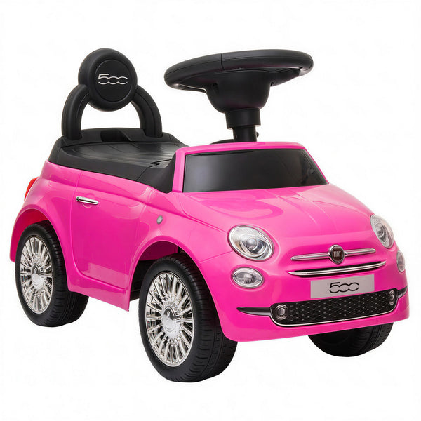 Macchina Cavalcabile per Bambini 12-36 Mesi Licenza Fiat 61x28x38,3 cm con Musica Clacson e Vano Sottosedile in PP Rosa online