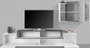 Parete Attrezzata Soggiorno Porta TV 240x45x51,6 cm con Pensile Coro Bianco Lucido e Ardesia