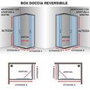 Box Doccia Semicircolare 2 Ante Scorrevoli in Cristallo Serigrafato 4mm H185 Fosterberg Tonder Bianco Varie Misure